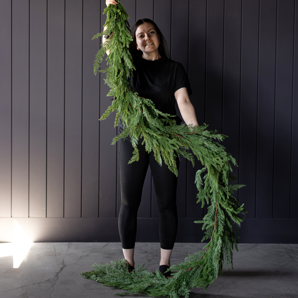 Norfolk & Cypress Mixed Real Touch Garland - 9 Ft