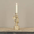 9.5" GOLD NUTCRACKER TAPER CANDLE HOLDER