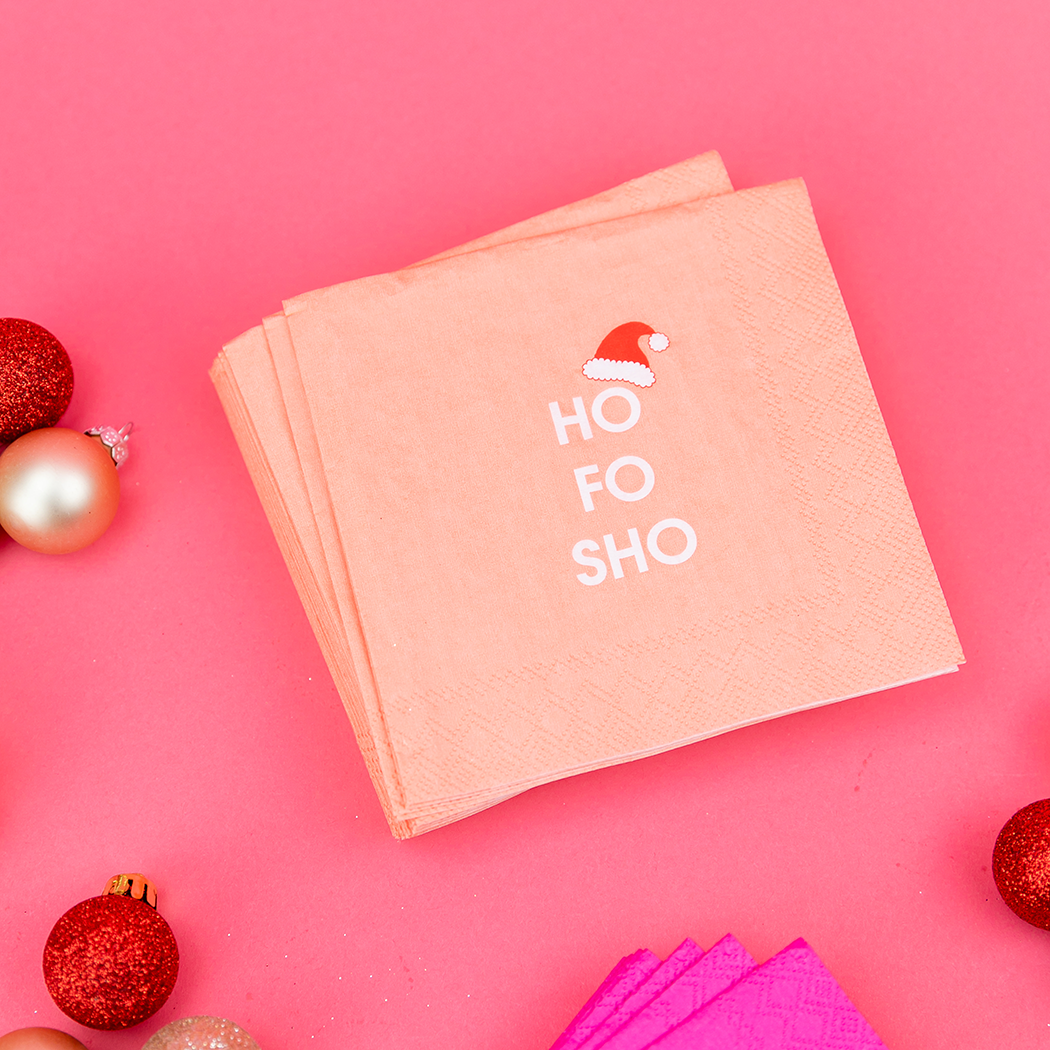 Ho Fo Sho - Holiday Party Cocktail Napkins, Christmas Decor