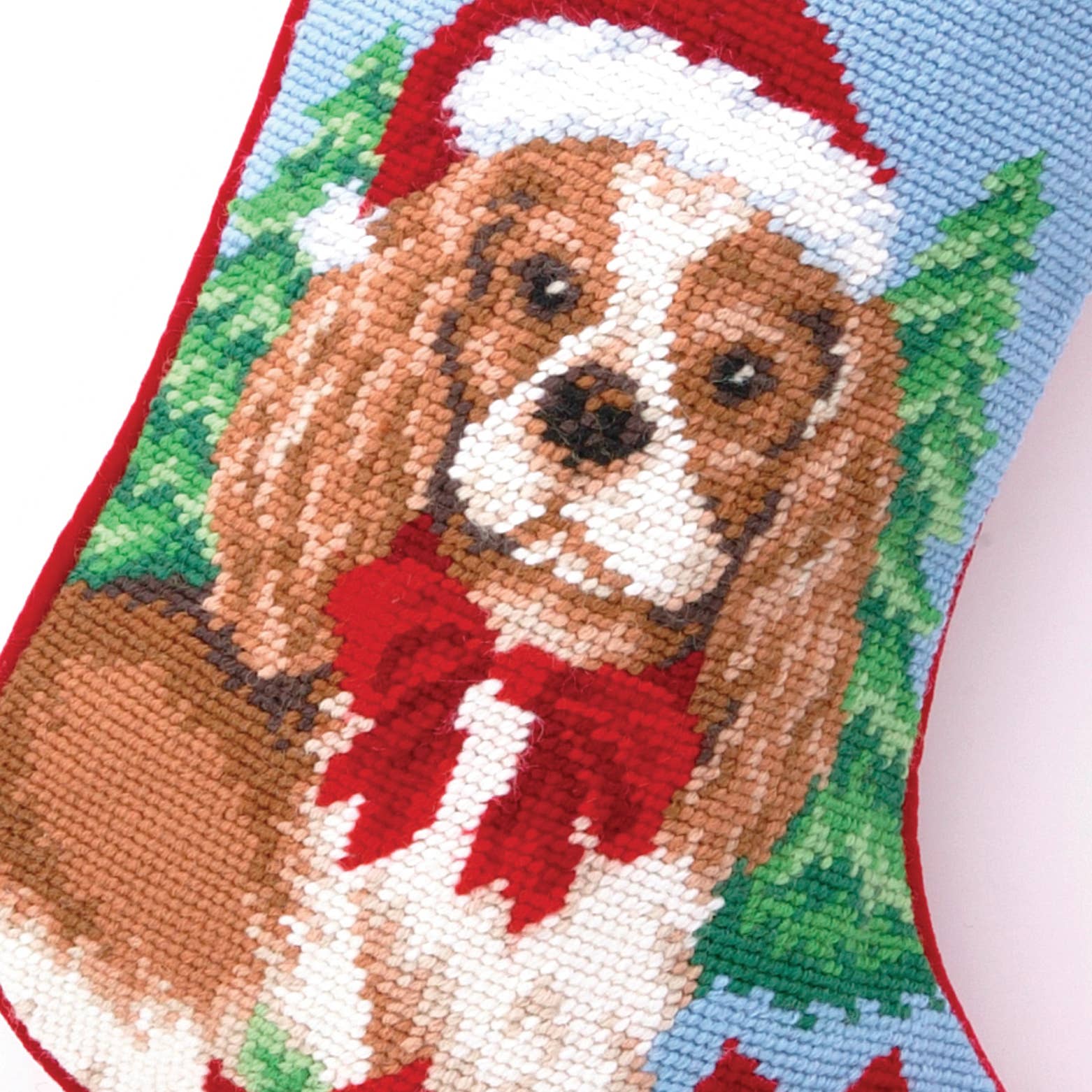 Spaniel Needlepoint Stocking