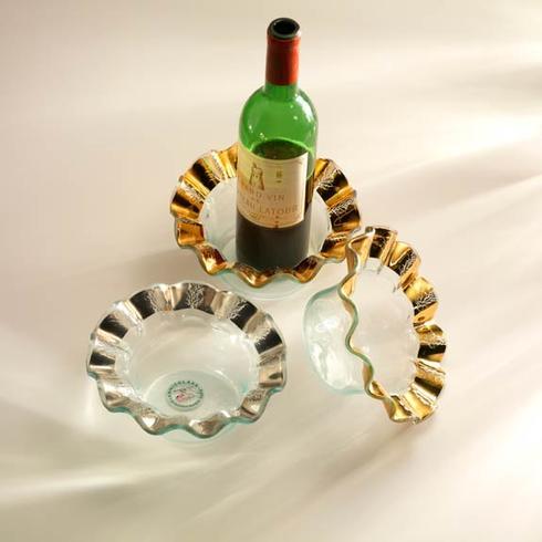 Gold Ruffle 7"x4" Wine Coaster