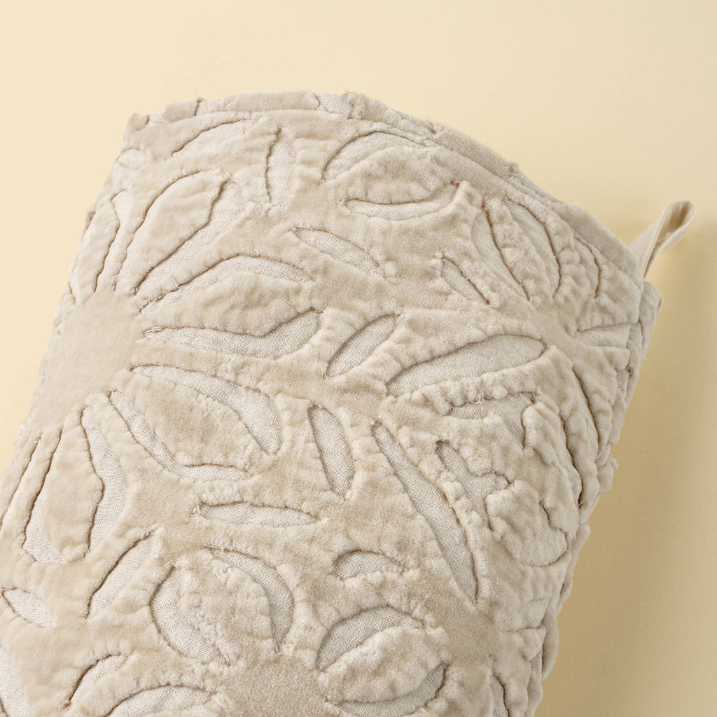 Velvet Cutwork Stocking, Ivory