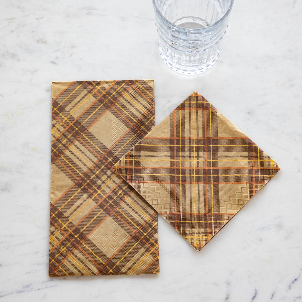 Autumn Plaid Guest Napkin - Pack of 16