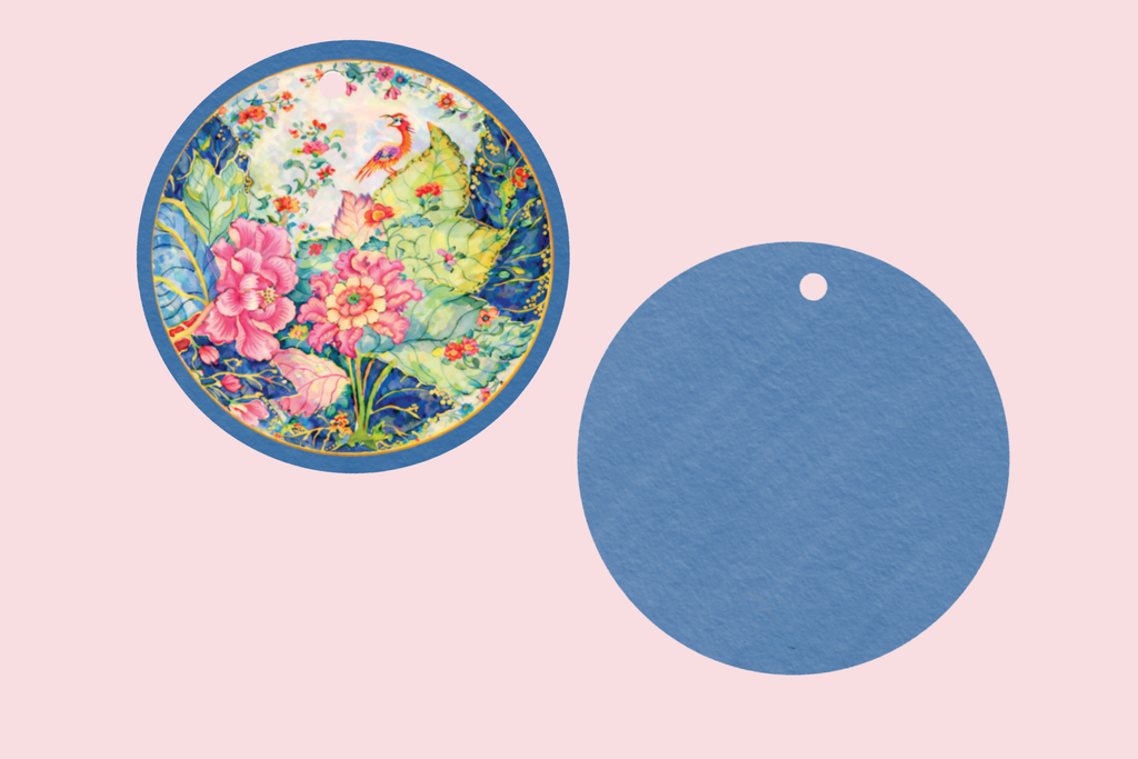 Tobacco Leaf Inspired, Chinoiserie Gift Tag Set of 8