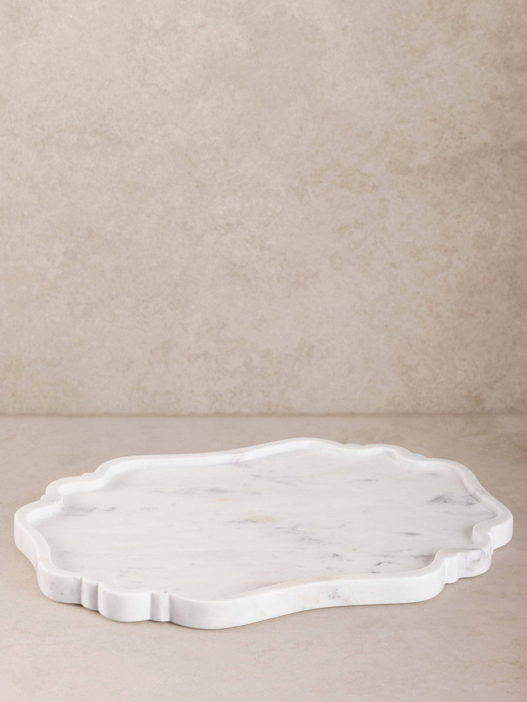 Cascade Scalloped Marble Tray