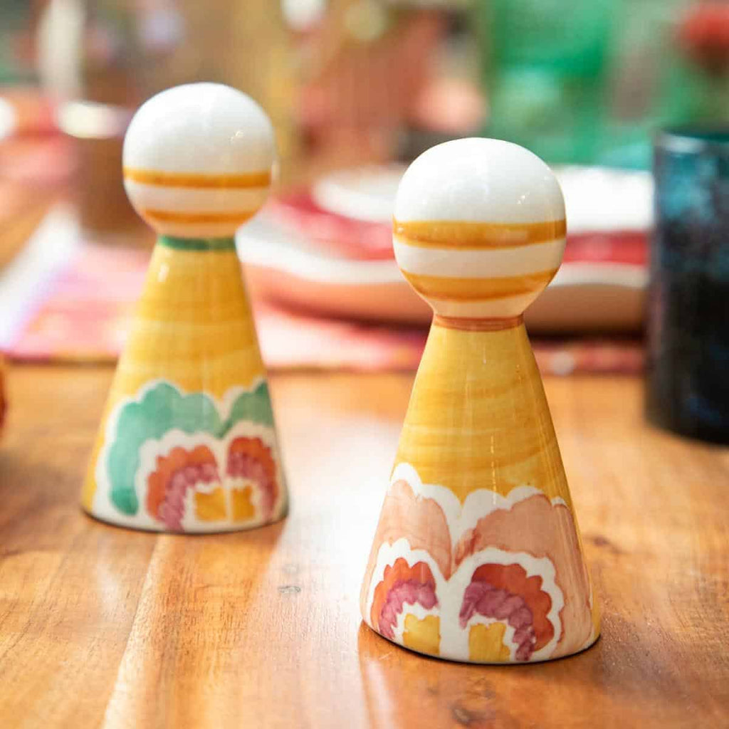 Rose Ceramic Salt And Pepper Shaker (Set Of 2) - 2x2x4.3 Inches