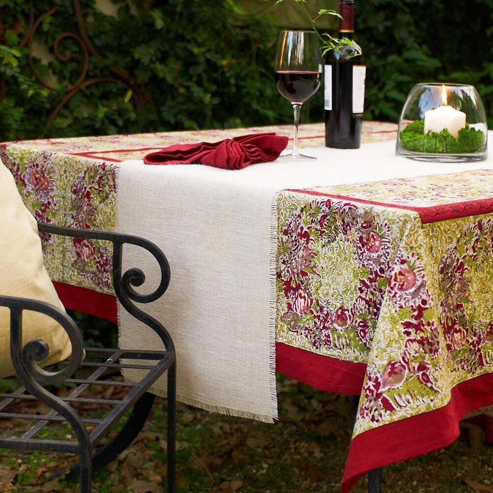 Winter Garden Red & Green | French Tablecloths