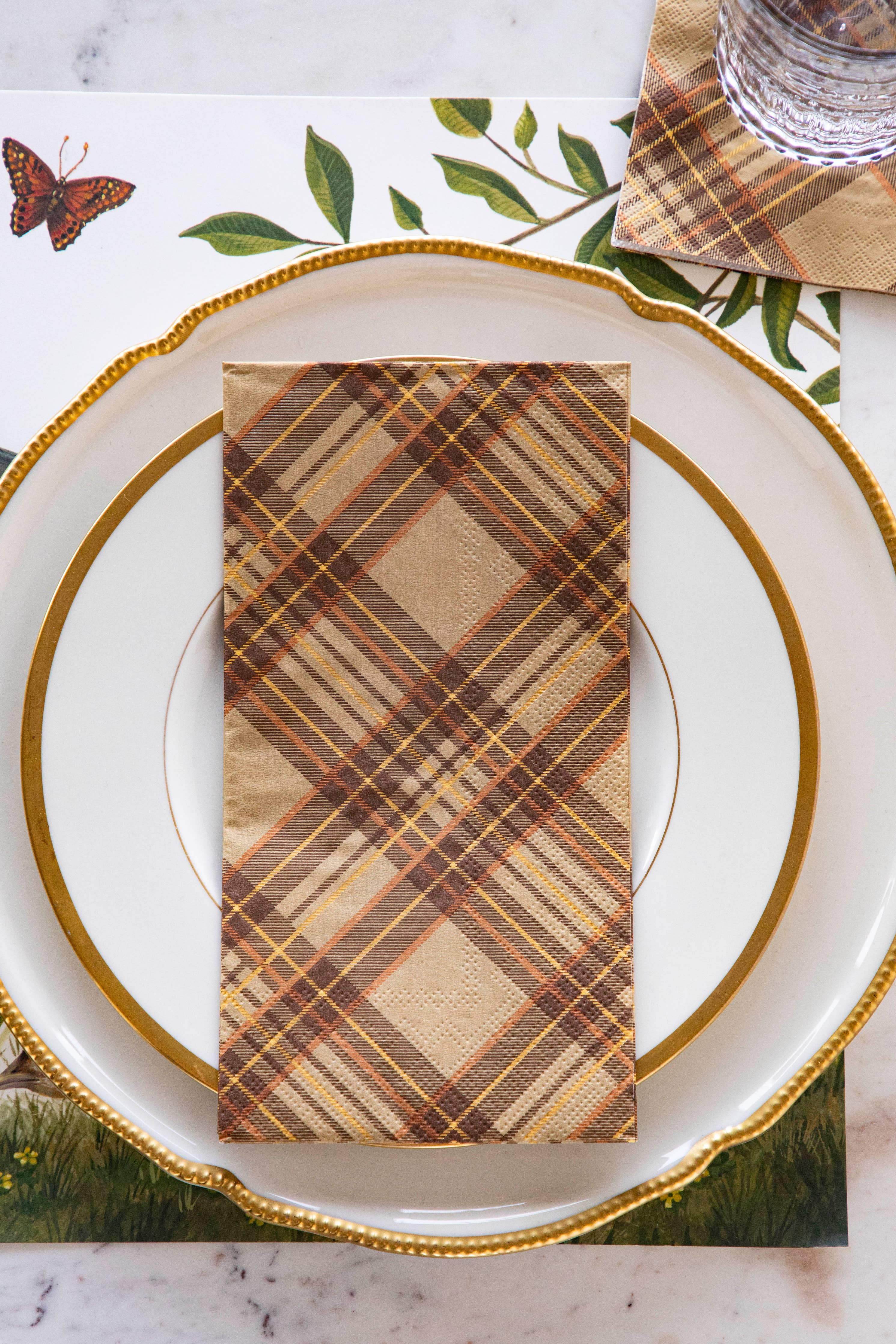 Autumn Plaid Guest Napkin - Pack of 16