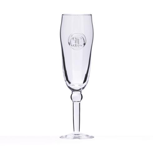 Champagne Flute -Hand Stamped Initial