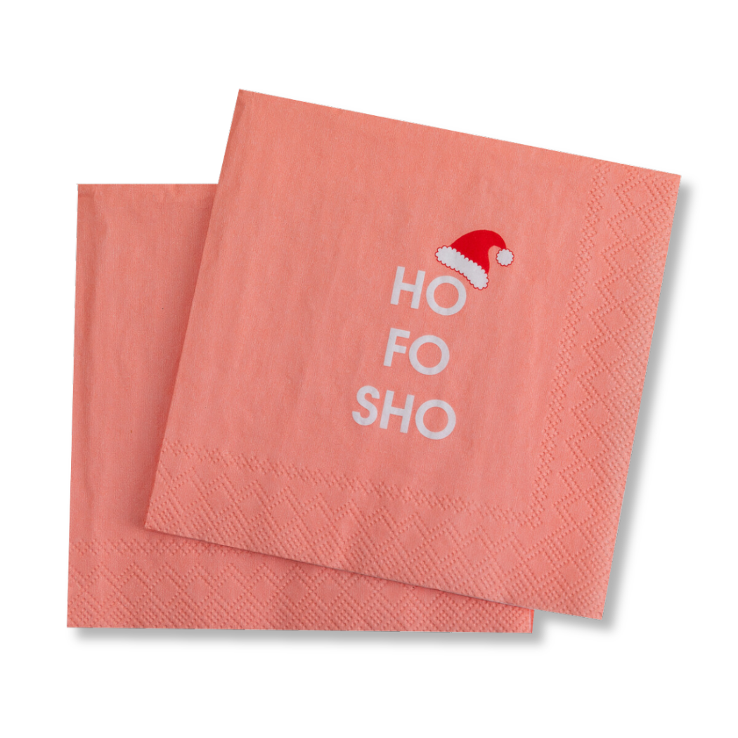 Ho Fo Sho - Holiday Party Cocktail Napkins, Christmas Decor