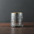 Croc Double Old Fashioned with Gold Rim Set of 4 (Smoke Grey)