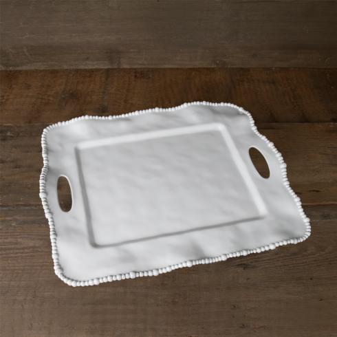 Alegria Rectangular Tray with Handles (White)