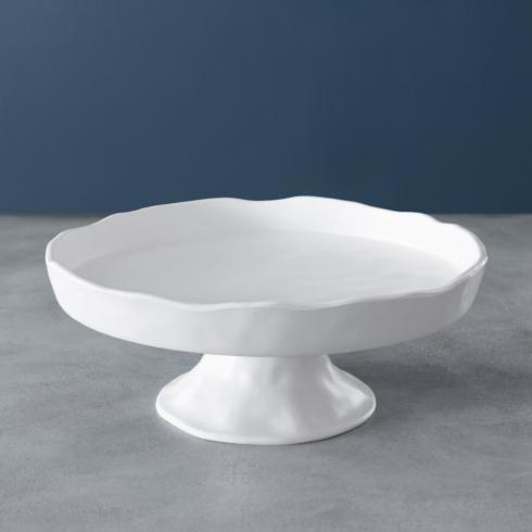 Nube Round Pedestal Cake Plate (White)