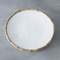 Bamboo 11" Dinner Plate Set of 4 (White and Natural)