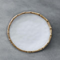 Bamboo 9" Salad Plate Set of 4 (White and Natural)