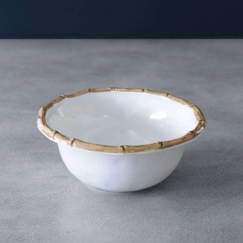 Bamboo 7.5" Cereal Bowl Set of 4 (White and Natural)