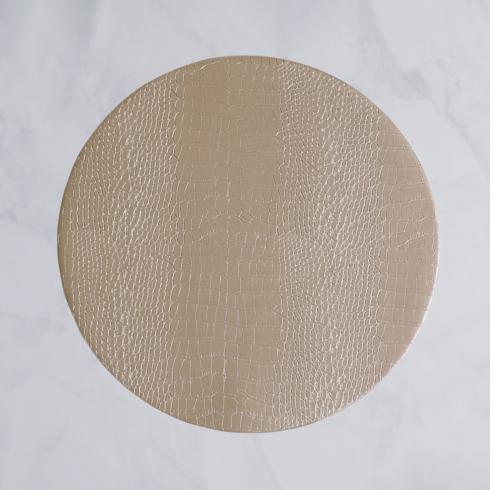 Croc Reversible 16" Round Placemats Set of 4 (Silver and Gold)