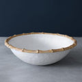 Bamboo Large Salad Bowl (White and Natural)