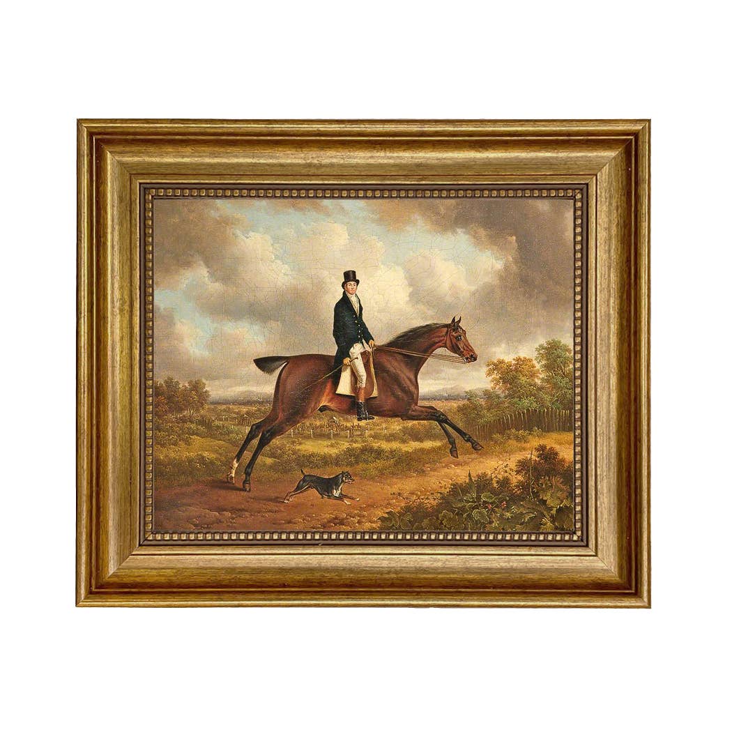 Down the Path Equestrian Fox Hunt Scene  Painting Print