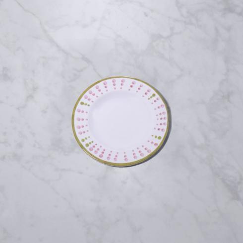 Athena Salad Plate 9.25" Set of 4 (Pink and Green dots)