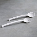 Bamboo Large Salad Servers (White)