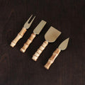 Bamboo Cheese Set of 4 (Gold and Natural)