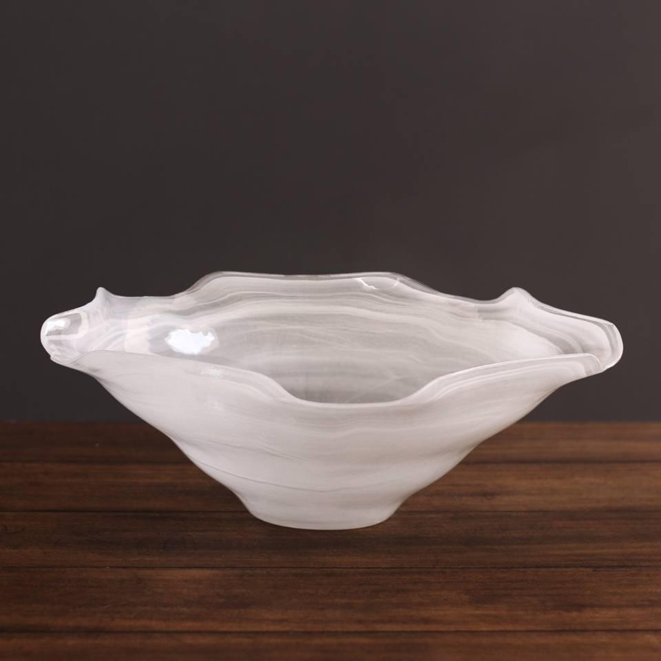 Alabaster Wave Large Bowl (White)
