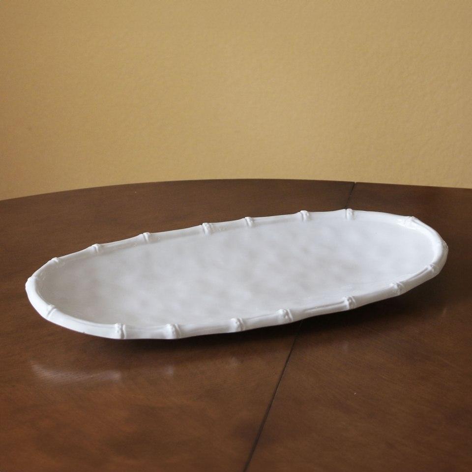 Bamboo Medium Oval Platter (White)