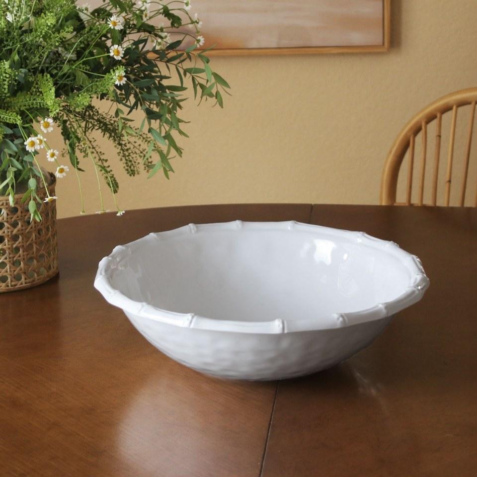 Bamboo Large Salad Bowl (White)