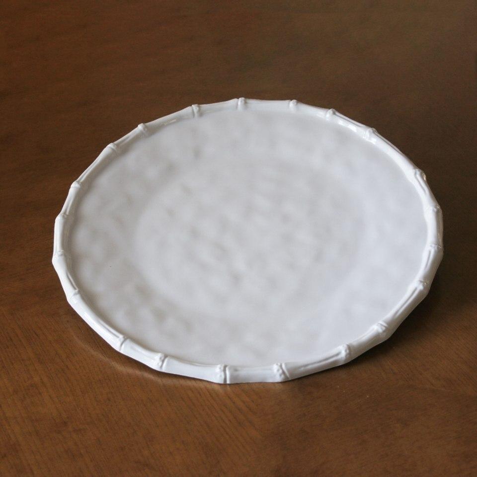 Bamboo Round Platter (White)