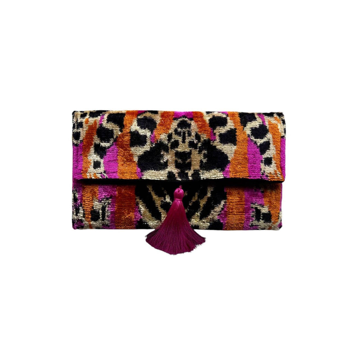 Silk Velvet Ikat Clutch