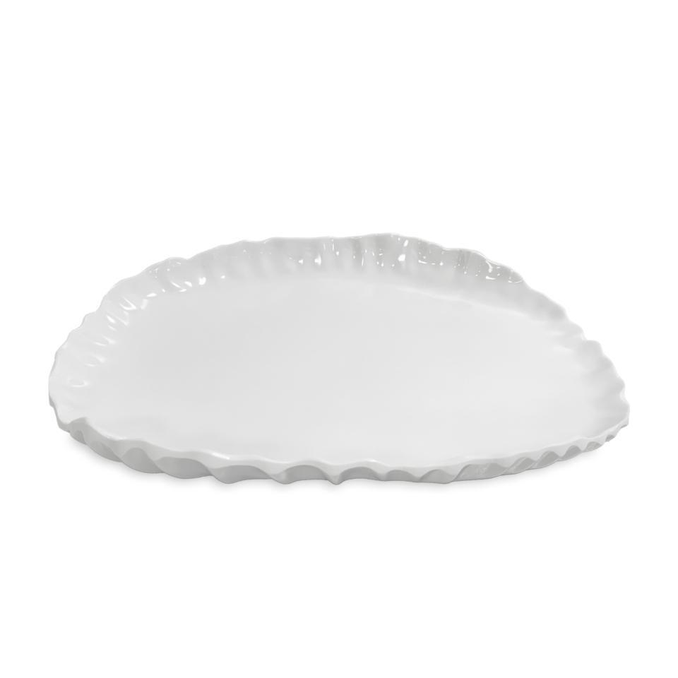 VIDA Bloom Pinched Large Oval Platter (White)
