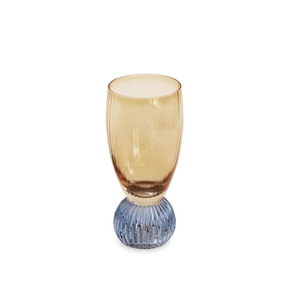 GLASS Venice Shot Glass Set of 4 (Amber and Blue )