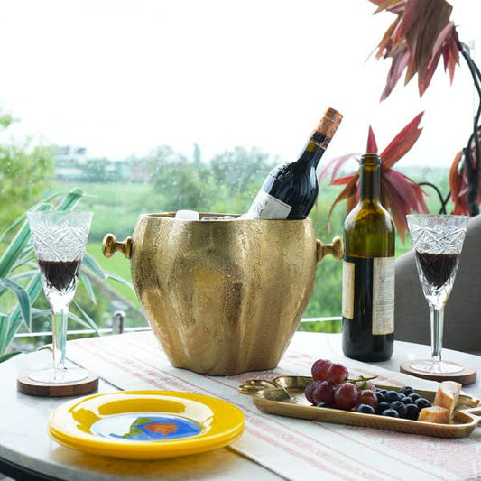 Sculpted Gold Wine Cooler