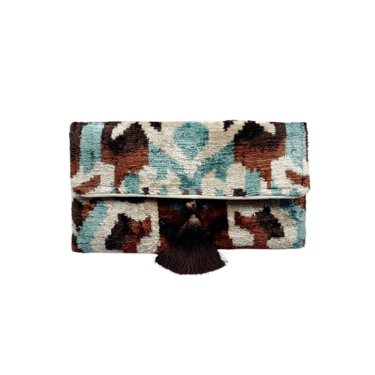 Silk Velvet Ikat Clutch