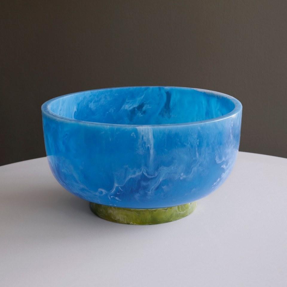 Rio Large Bowl with Base (Blue and Green)