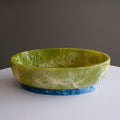 Rio Large Oval Bowl with Base (Green and Blue)