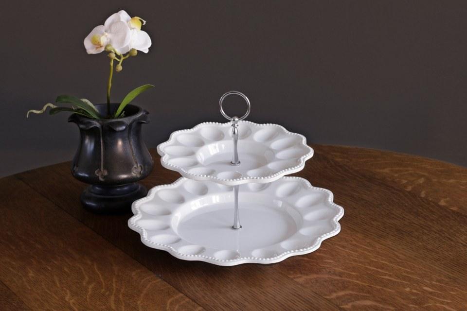 VIDA Alegria Two Tiered Egg Server (White)