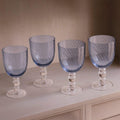 GLASS French Swirl All Purpose Set of 4 (Blue)