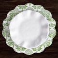 VIDA Chinoiserie Reversible  Round Placemats Set of 4 Green & White