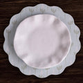 VIDA Chinoiserie Reversible  Round Placemats Set of 4 (Light Teal &amp; White)