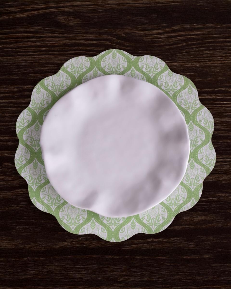 VIDA Blooms &amp; Branches Reversible  Round Placemats Set of 4 (Periwinkle &amp; Peach)