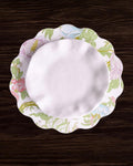 VIDA Blooms  &amp; Branches Reversible  Round Placemats Set of 4 (Pastel Pink &amp; Blue)