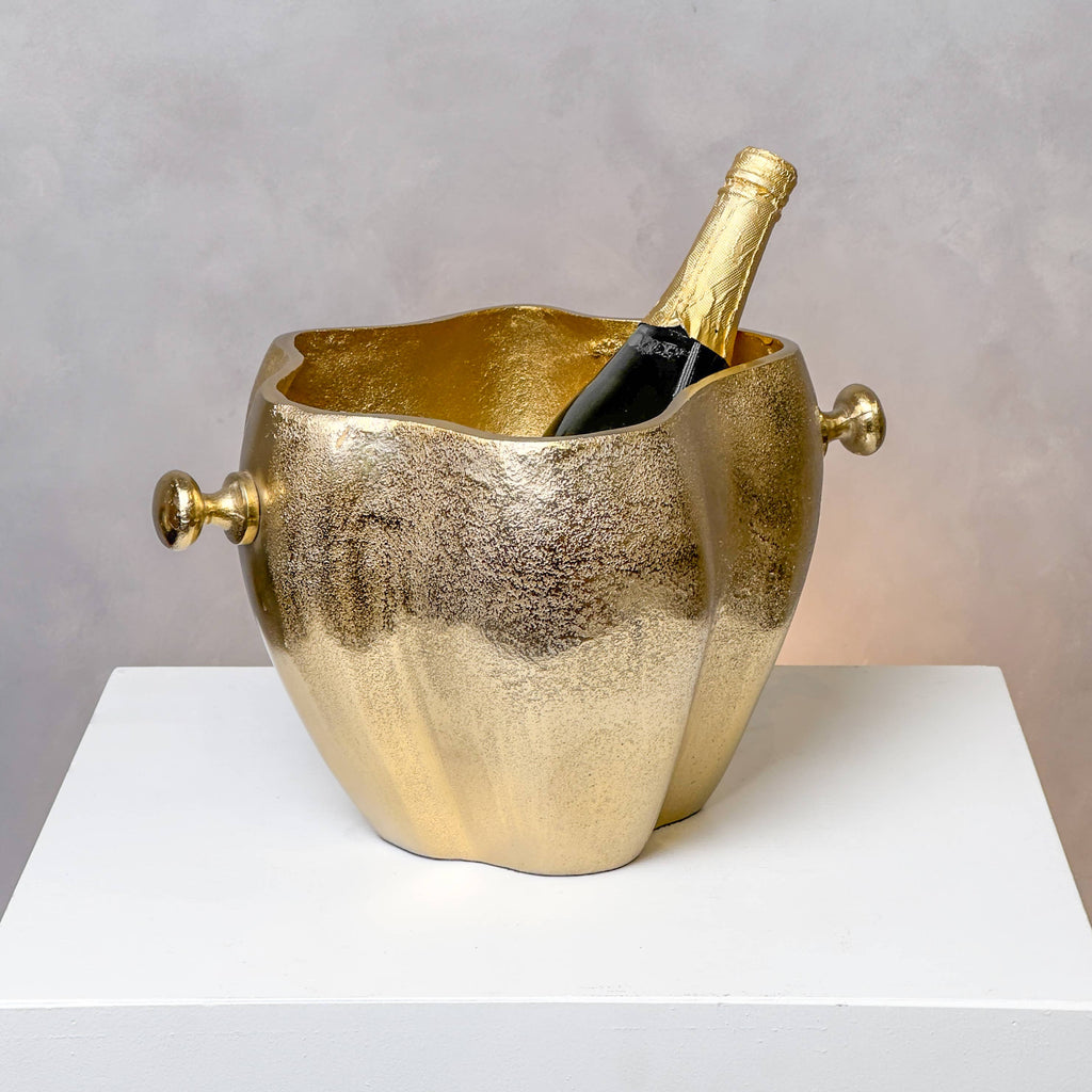 Sculpted Gold Wine Cooler