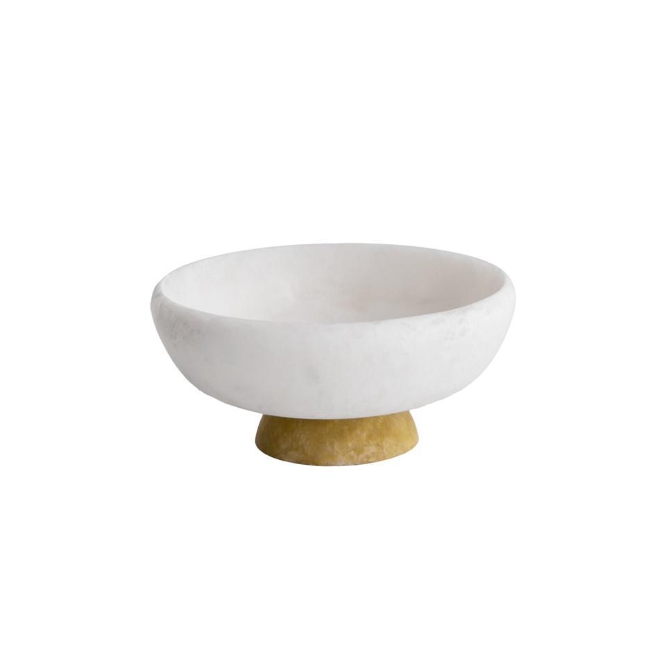 Sorbet Medium Round Bowl with Base (Coconut and Matcha)