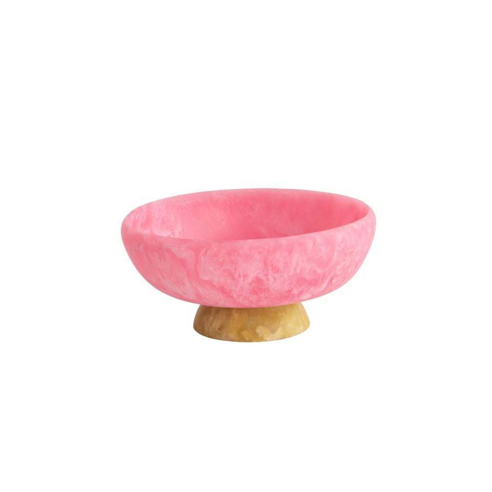 Sorbet Medium Round Bowl with Base (Raspberry and Matcha)