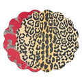 VIDA Cheetah and Zebra Reversible Round Placemats Set of 4 (Red &amp; Black)