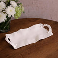 Sasha Long Rectangle Tray with Handles White