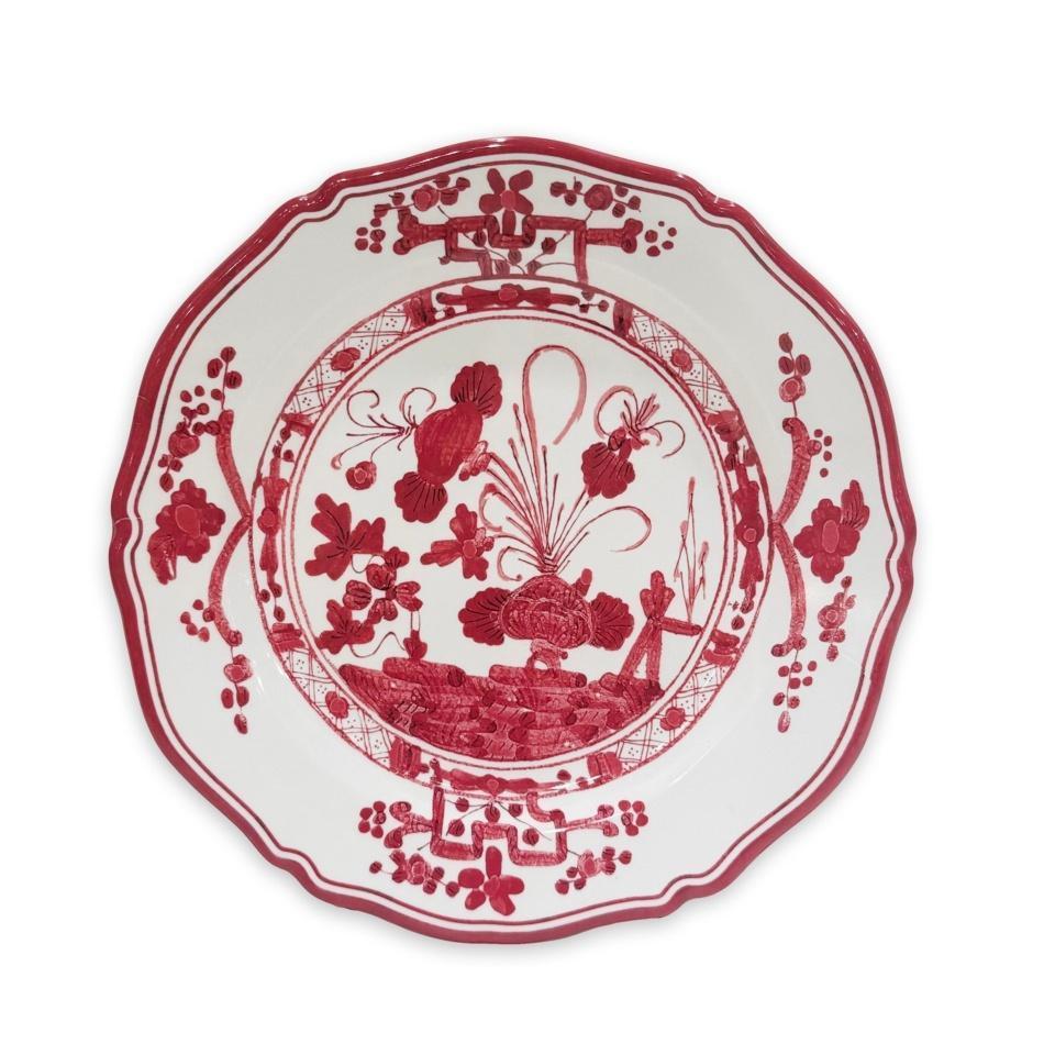 Faenza 11" Dinner Plate Set of 4 White and Red