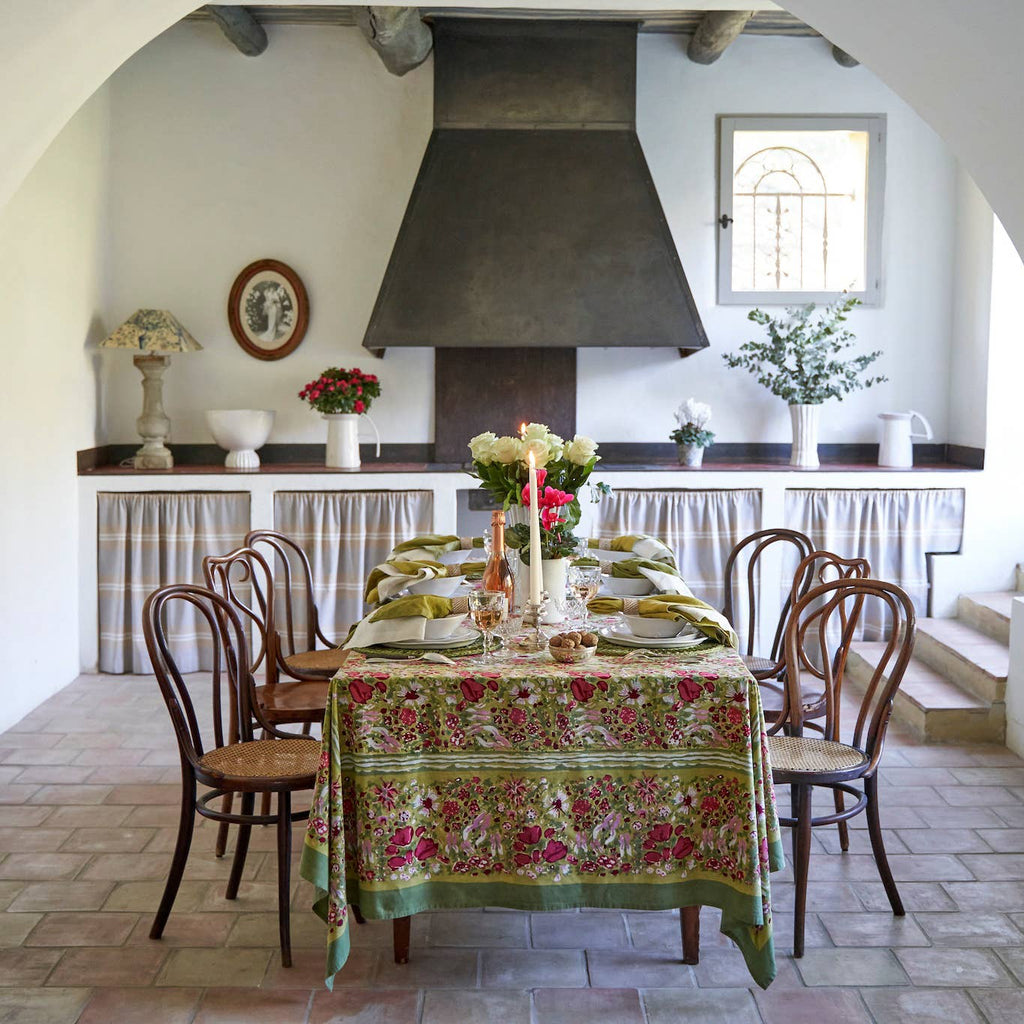 Jardin Red & Green | French Tablecloths